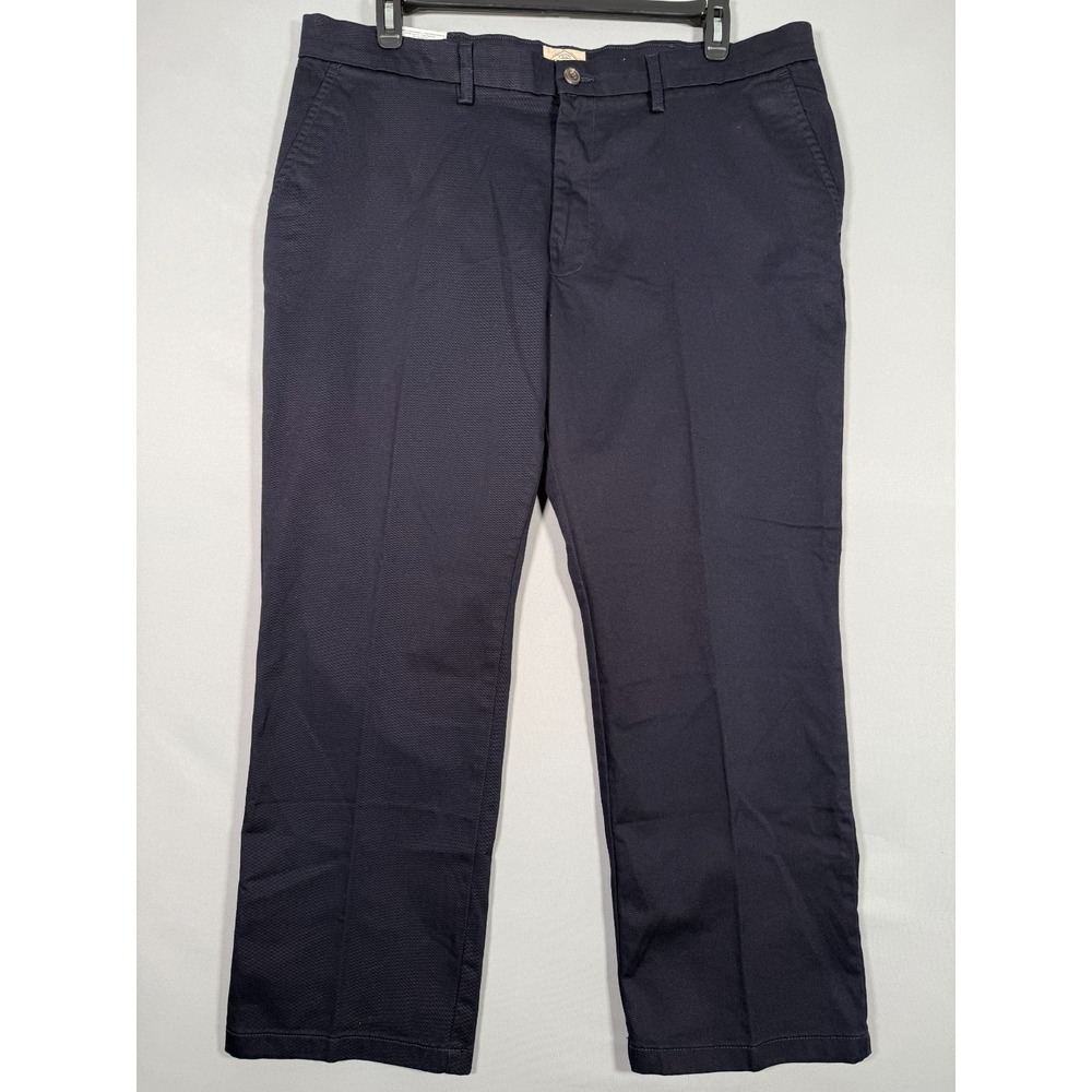 St Johns Bay Classic Fit‎ Flat Front Pants Mens 40X29 Aviator Navy Blue Stretch